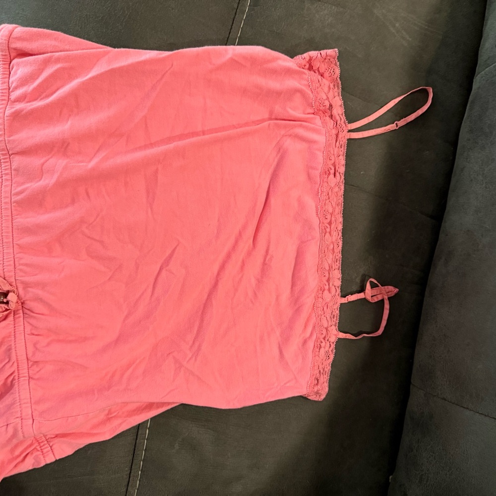 Pink Lace Trim Cami Top